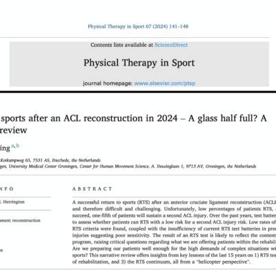 Return to sports after an ACL reconstruction in 2024 – A glass half full? A narrative review