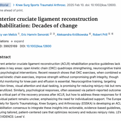 Anterior cruciate ligament reconstruction rehabilitation: decades of change
