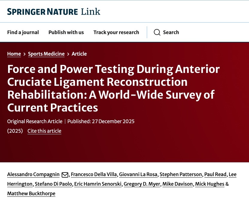 Force and Power Testing During Anterior Cruciate Ligament Reconstruction Rehabilitation: A World-Wide Survey of Current Practices